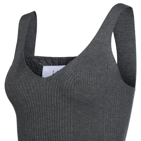 Charcoal sweater tank Knit Pullover tank grey large top
Casual vneck dressy - Picture 4 of 9
